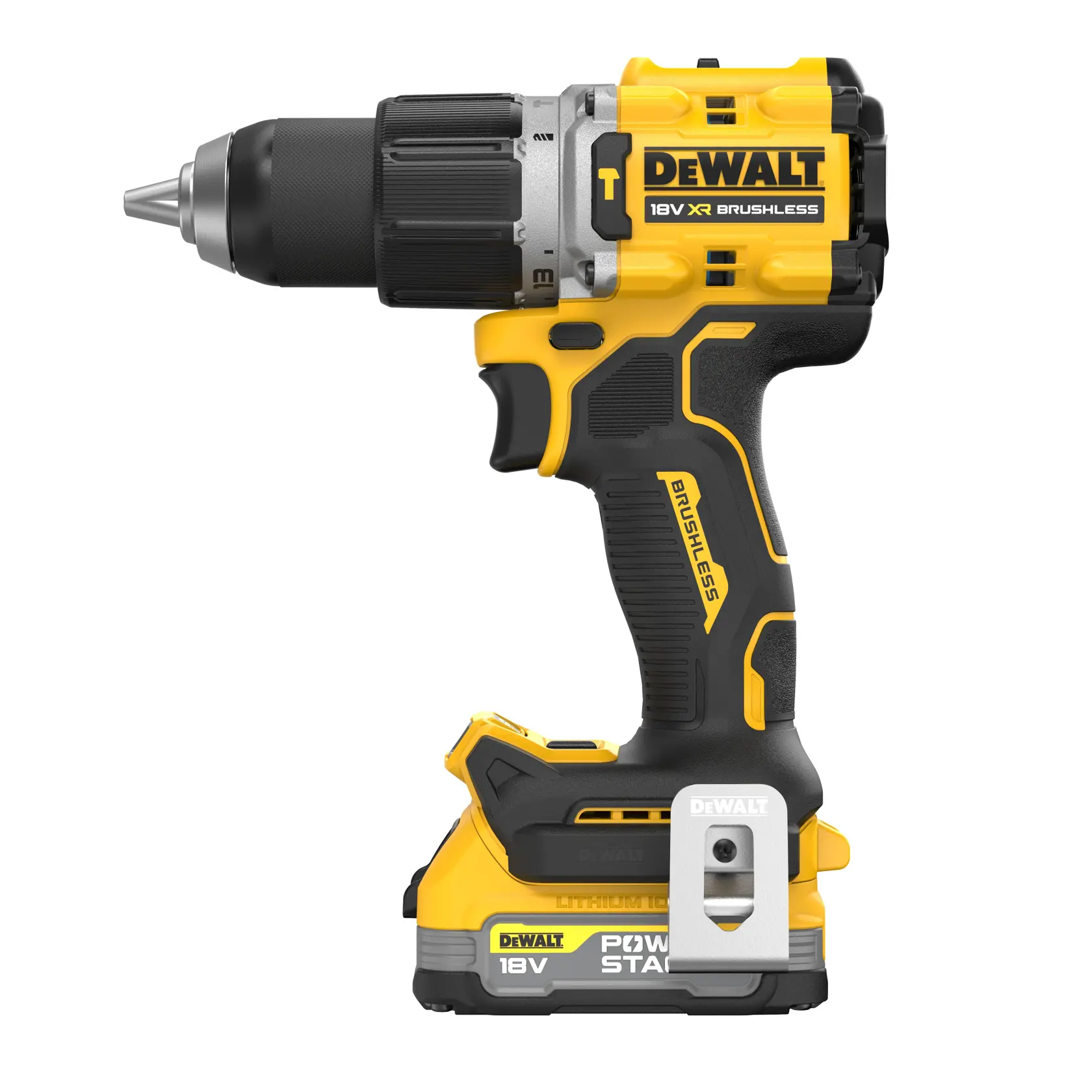 18V XR hiiliharjaton iskuporakone, 2 x POWERSTACK Compact -akku