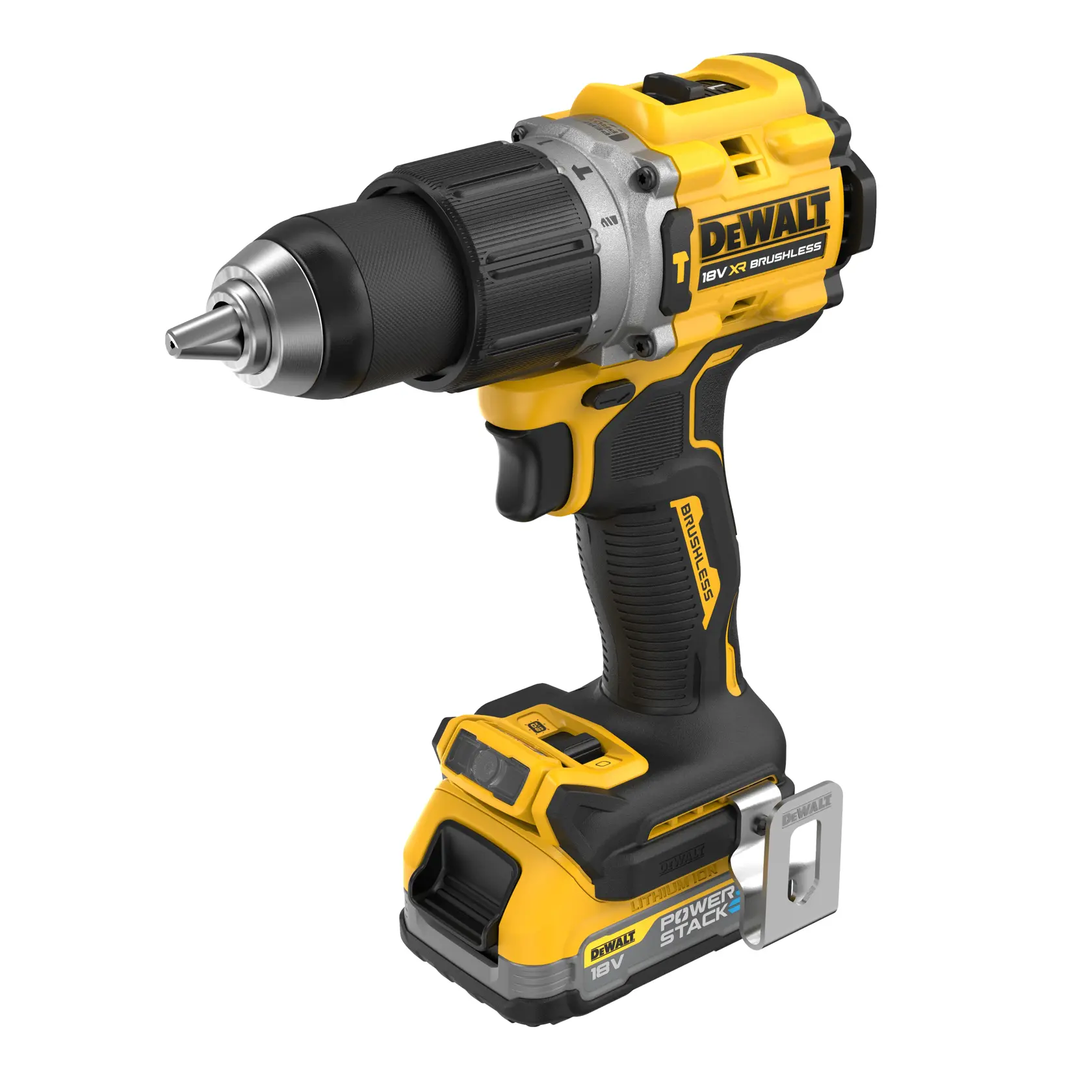 18V XR hiiliharjaton iskuporakone, 2 x POWERSTACK Compact -akku