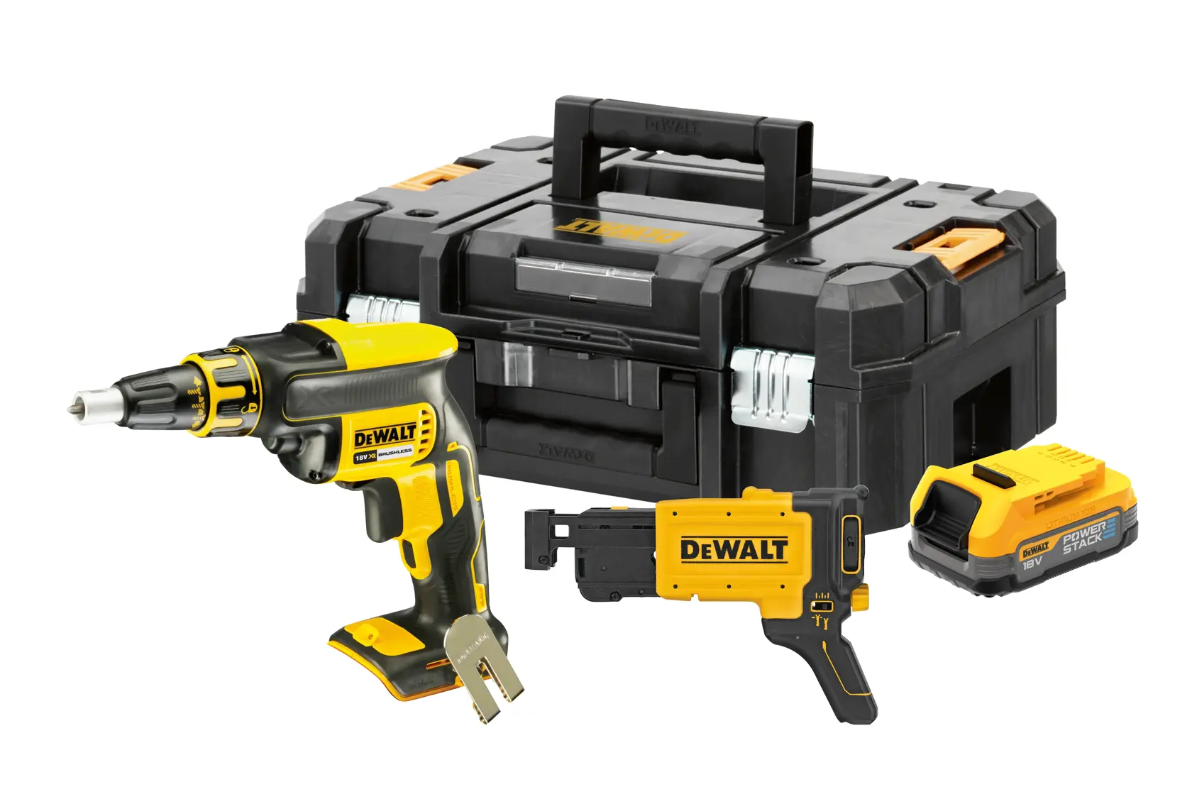 18V XR Hiiliharjaton nauharuuvinväännin, 1 X Powerstack Compact -akku