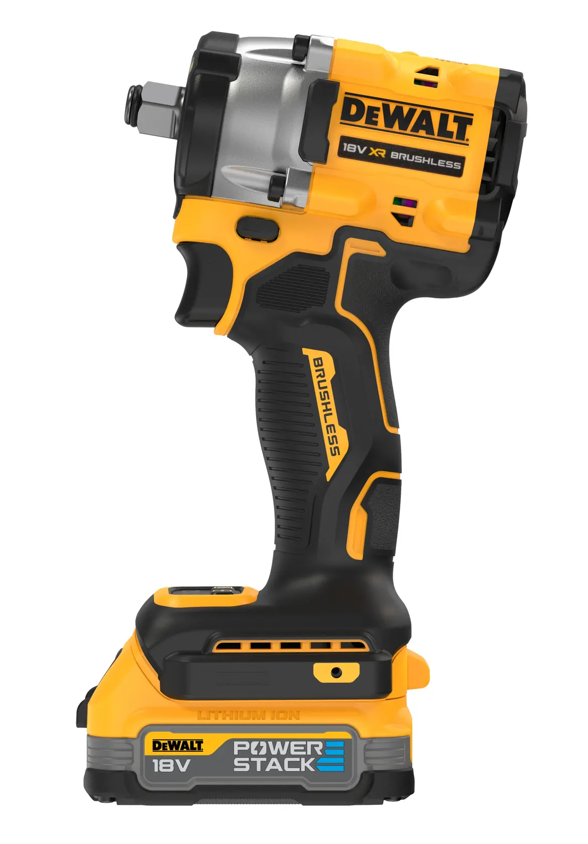 18V XR hiiliharjaton kompakti 1/2" iskumutterinväännin (Hog Ring -kiinnitys), 2 X POWERSTACK Compact -akku