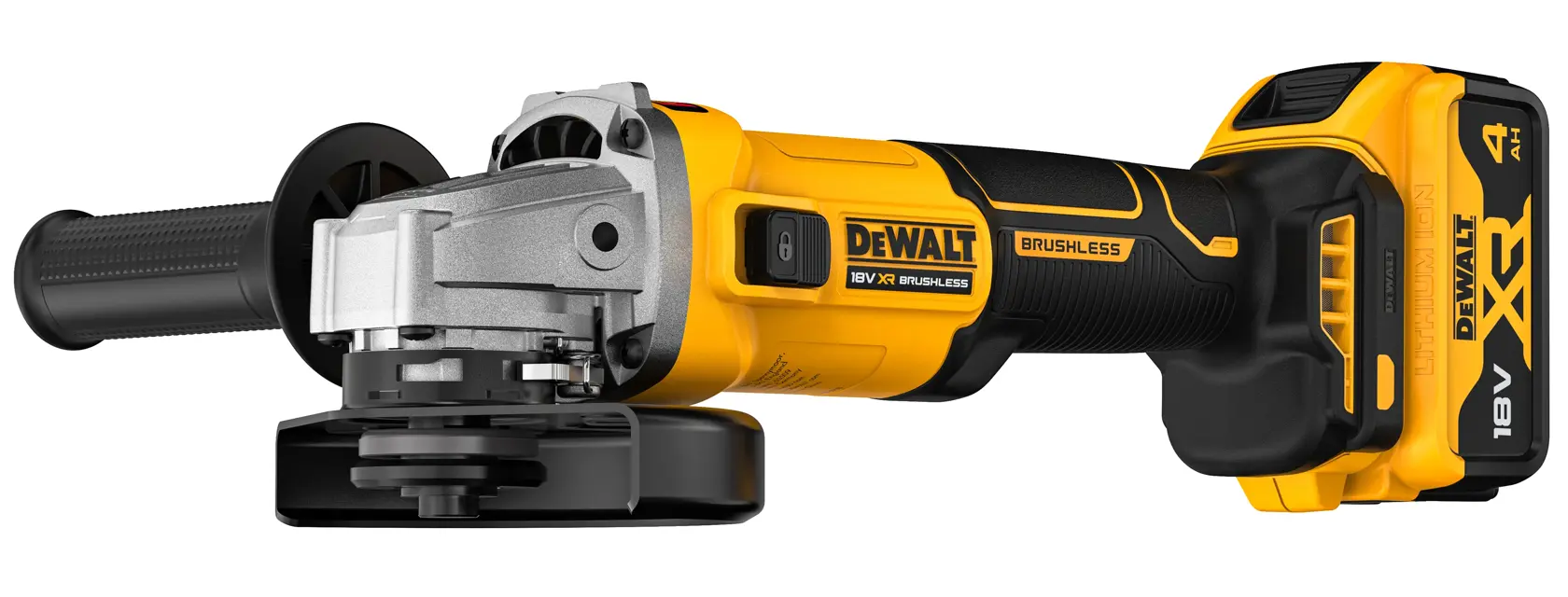 18V XR hiiliharjaton 125 mm kulmahiomakone, 2 x 4,0 Ah
