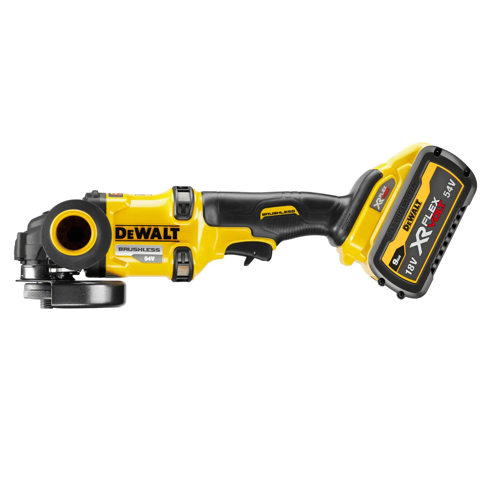 54V XR FLEXVOLT 125 mm -kulmahiomakone, 2 X 9 Ah