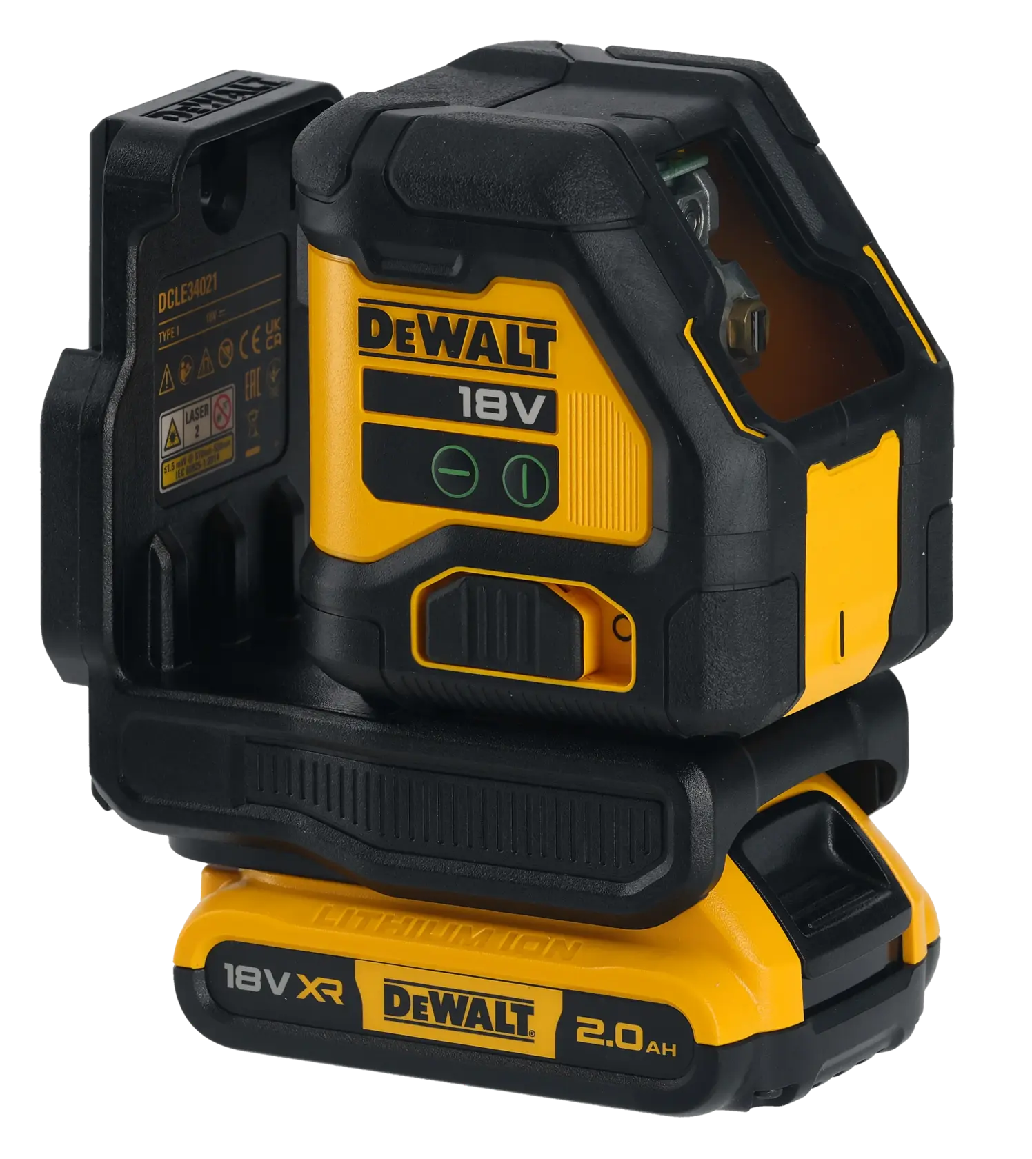 18V Compact ristilinjalaser vihreä säde, 1 x 2,0 Ah