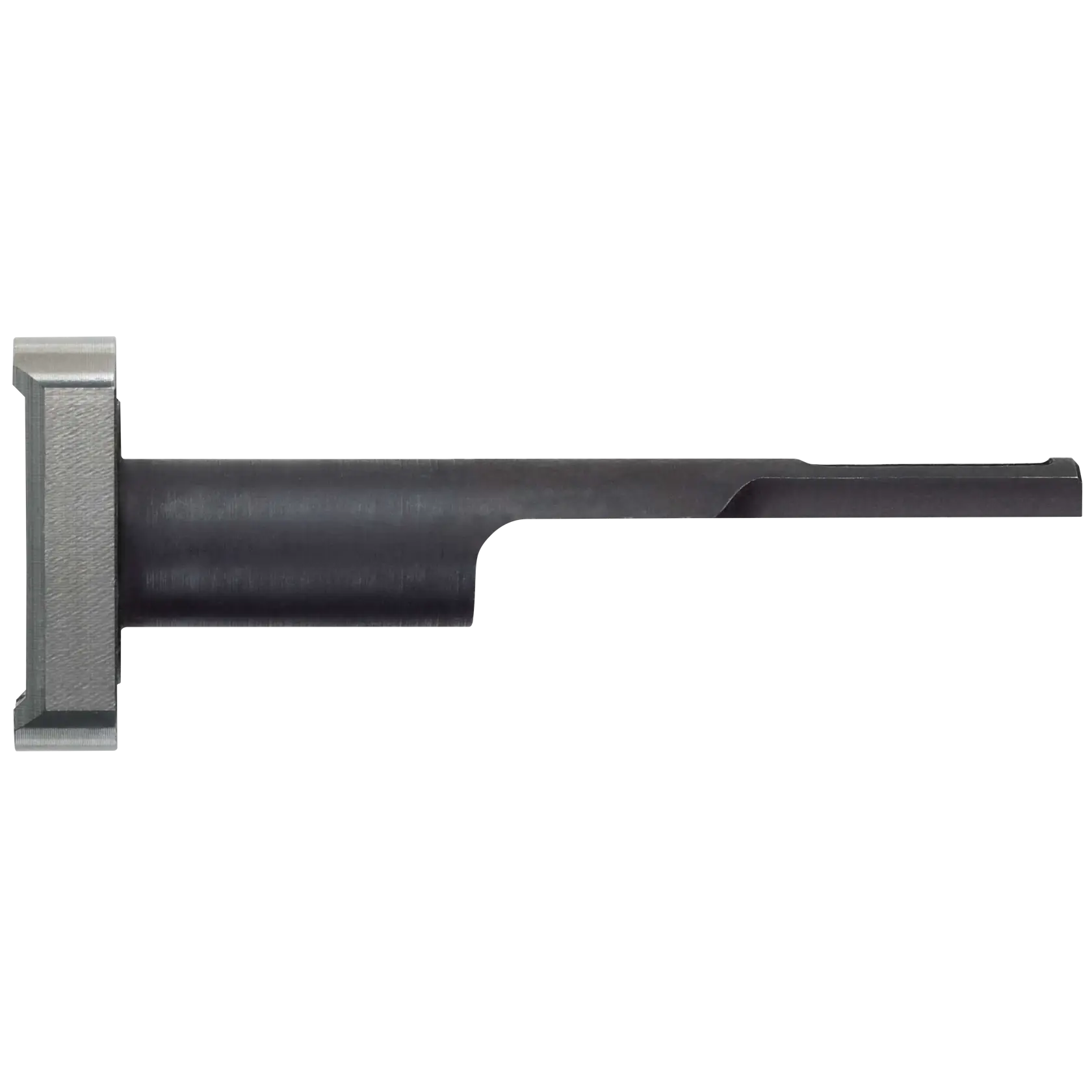 A close-up image of a DEWALT DCN8902 black and silver concrete nailer magazine attachment, shown on a white background.