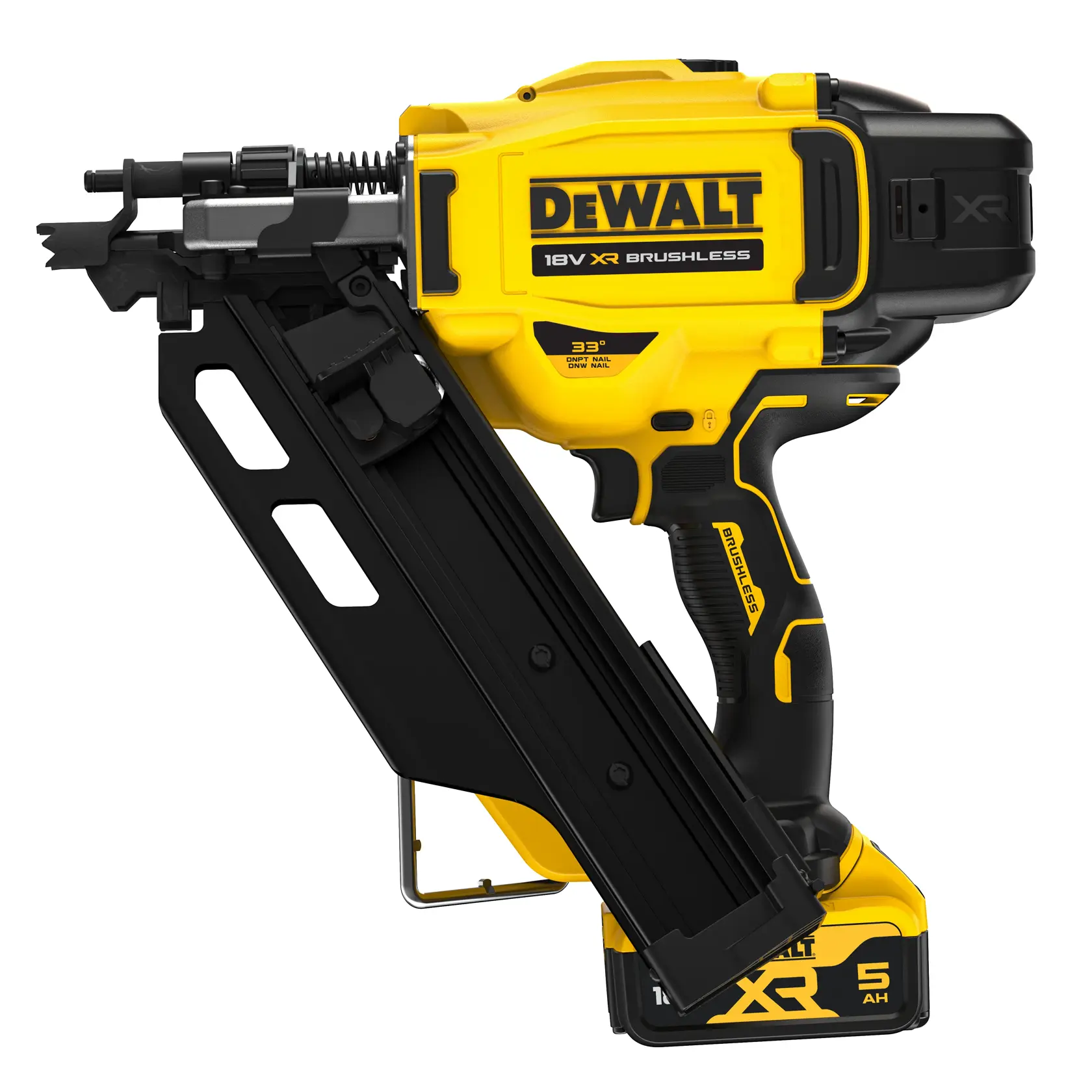 18V XR 33° hiiliharjaton akkurunkonaulain, 2 x 5,0 Ah