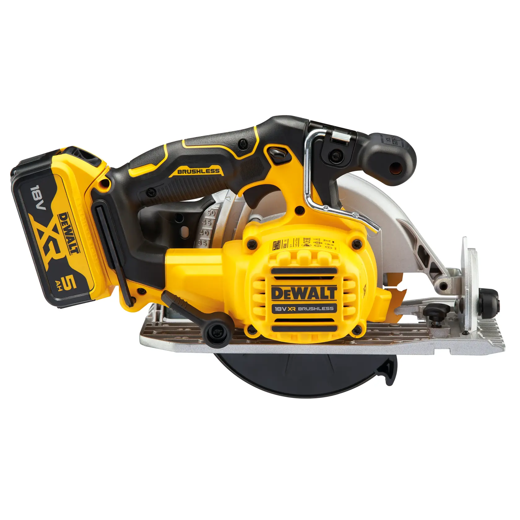 18V XR 165 mm pyörösaha, 2 x 5,0 Ah