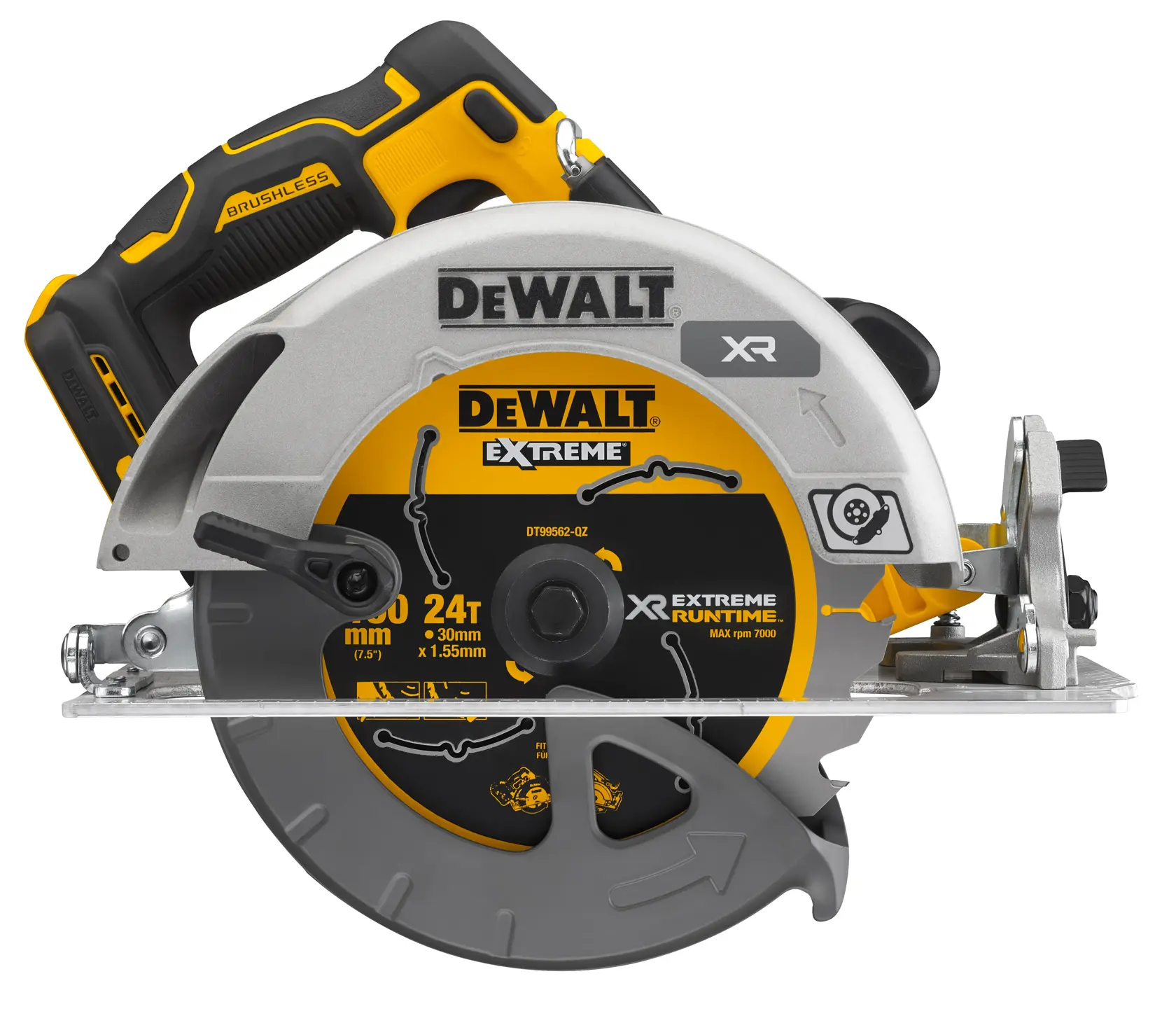 18V XR 190mm pyörösaha FLEXVOLT ADVANTAGE -teknologialla , runko