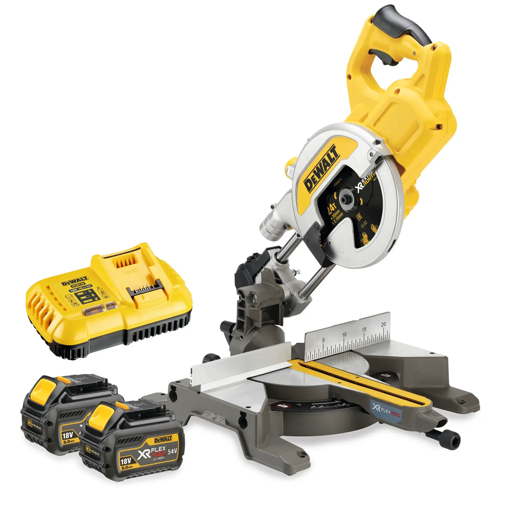54V XR FLEXVOLT katkaisujiirisaha 216 mm, 2 x 6 Ah