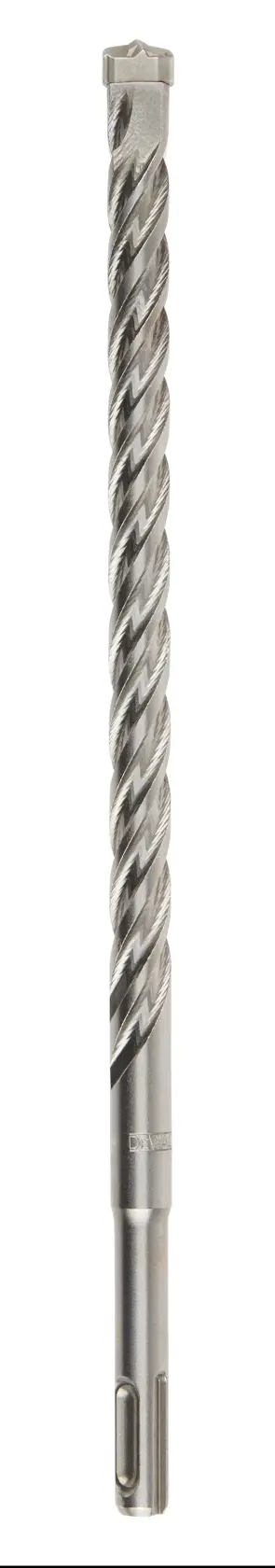 A single metal rotary hammer drill bit with a spiral design and an SDS shank, shown against a white background.