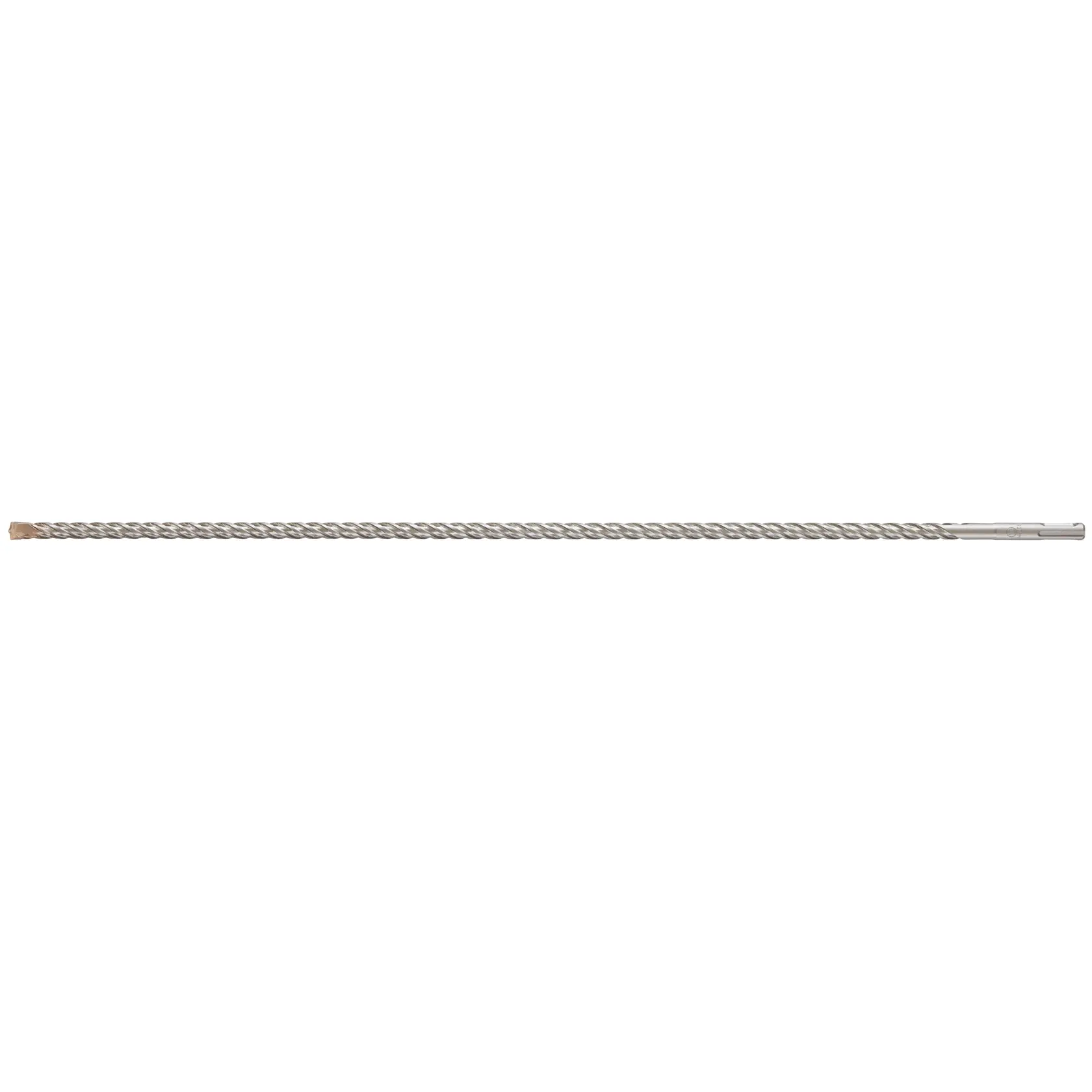 Broca larga DEWALT DT9546 para cemento, con vástago SDS-plus, diseñada para piedra, sobre fondo blanco.