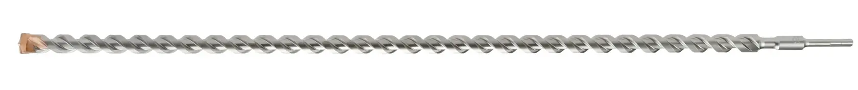 Long spiral DEWALT drill bit for masonry, with carbide tip and SDS-plus shank.