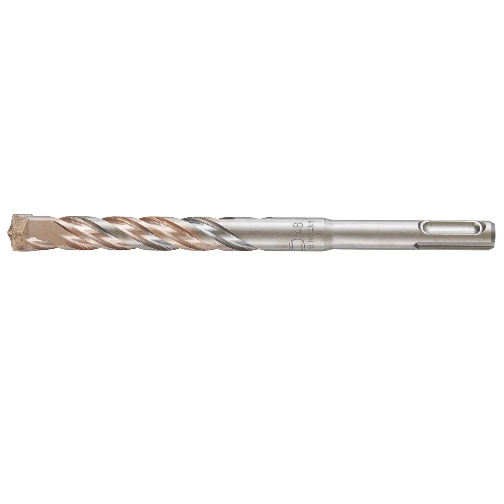 Broca de martillo DEWALT DT9839 metálica con estrías en espiral, ideal para concreto o mampostería.