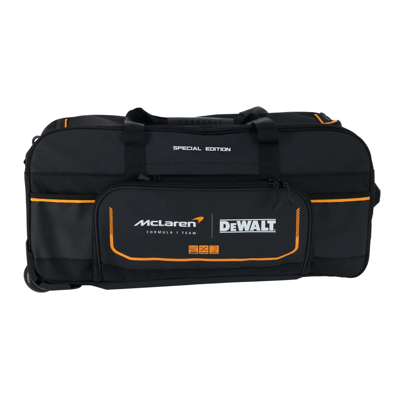 DEWALT McLaren special edition large tool bag for organized storage and easy transport.